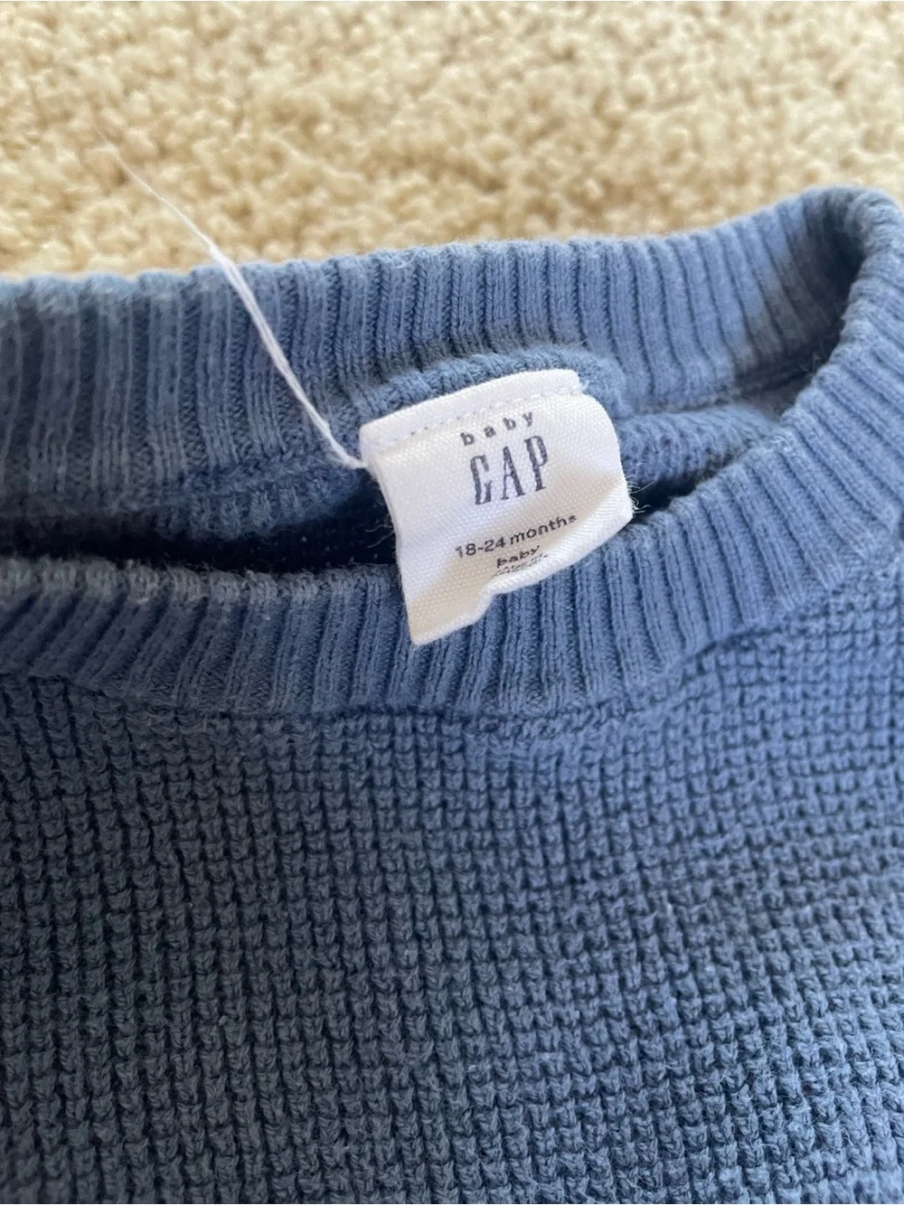 Baby GAP Blue Knit Crewneck Sweater and Pant Set